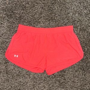 Coral Under Armour athletic shorts